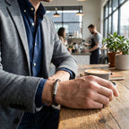 Pulseira de couro para ele Life em couro marrom com aço, design contemporâneo em couro legítimo com estilo masculino sofisticado