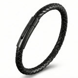 Pulseira Life em Couro Preta