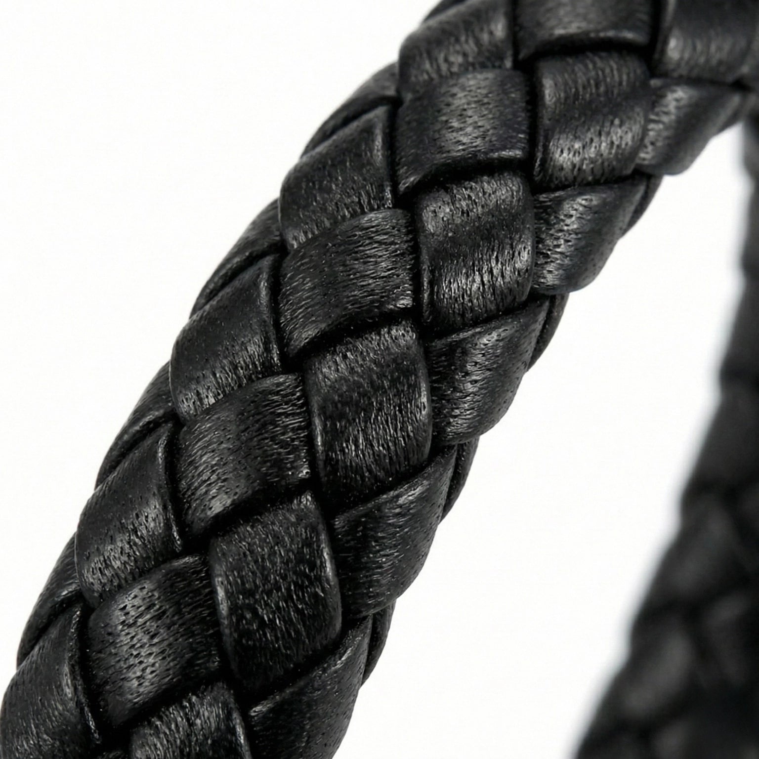 Pulseira masculina de couro Life em couro preto com aço, acessório em couro legítimo com acabamento de alta qualidade e visual elegante