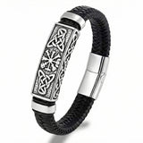 Pulseira Life Viking Couro Preta