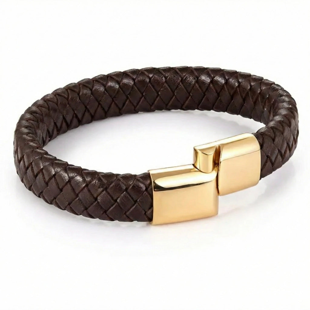 Pulseira de couro para ele com design exclusivo, conforto e alta durabilidade.