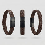 Pulseira de couro masculina para homem com design elegante, acabamento premium e estilo versátil para todas as ocasiões.