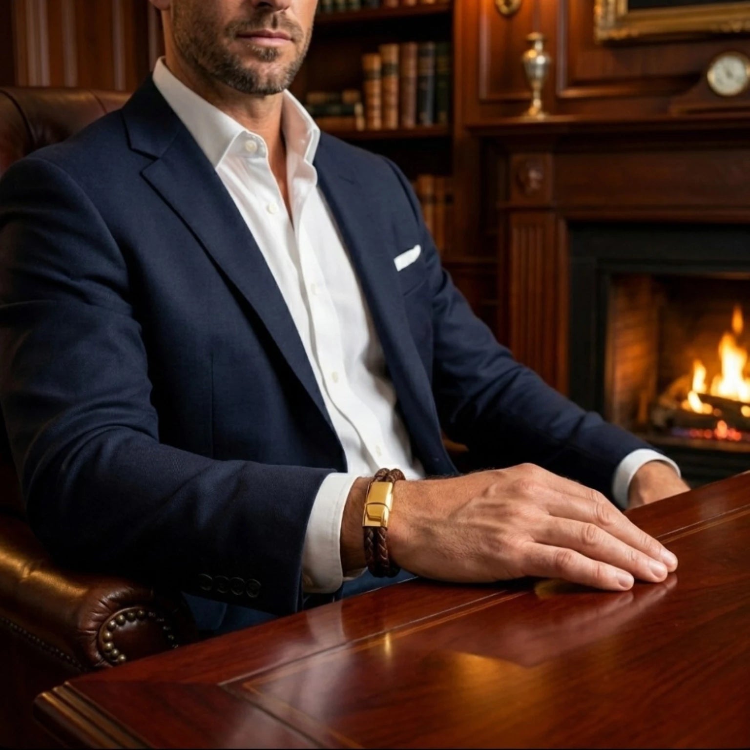 Pulseira de couro masculina elegante, resistente e ideal para quem busca estilo e personalidade.
