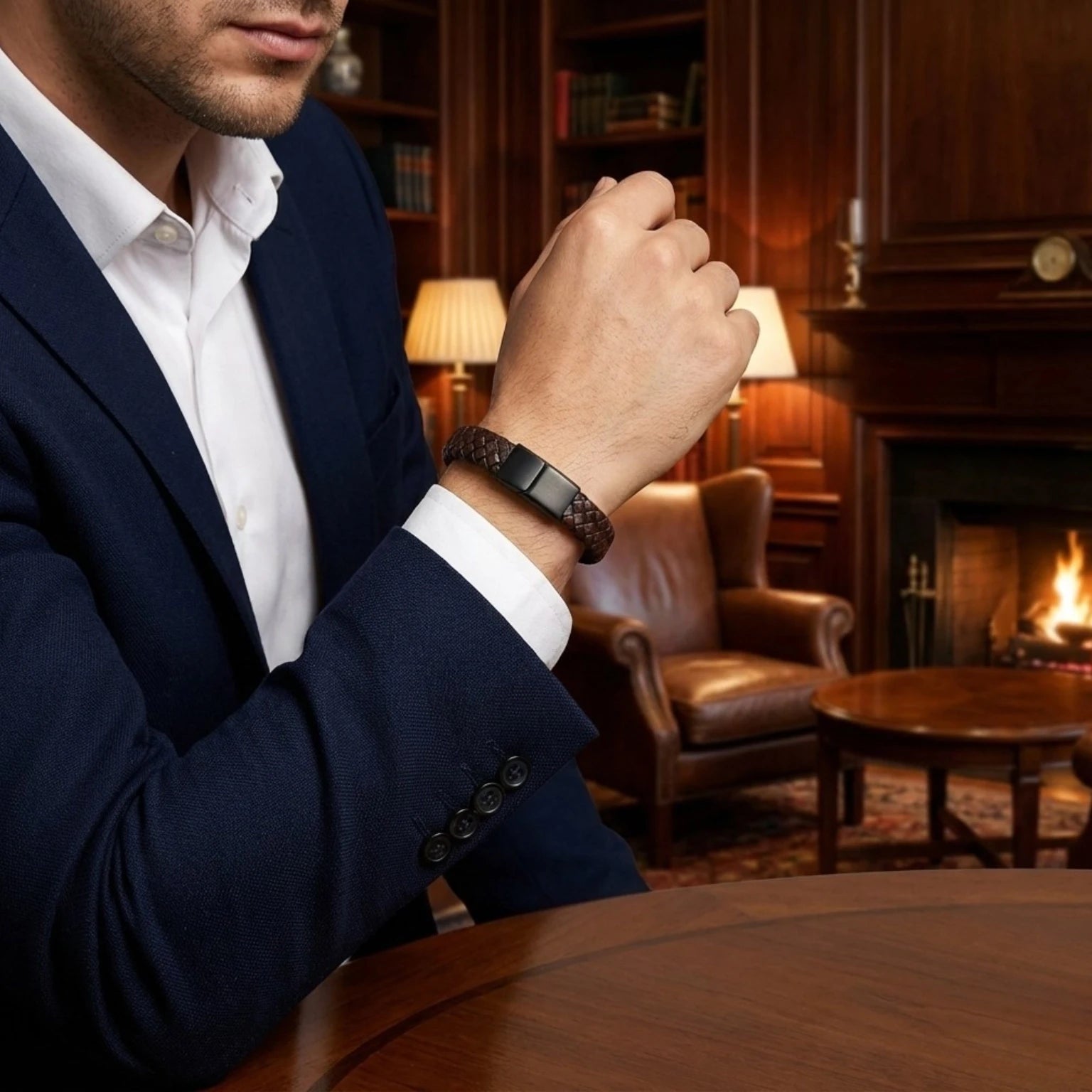 Pulseira de couro masculina elegante, resistente e ideal para quem busca estilo e personalidade.